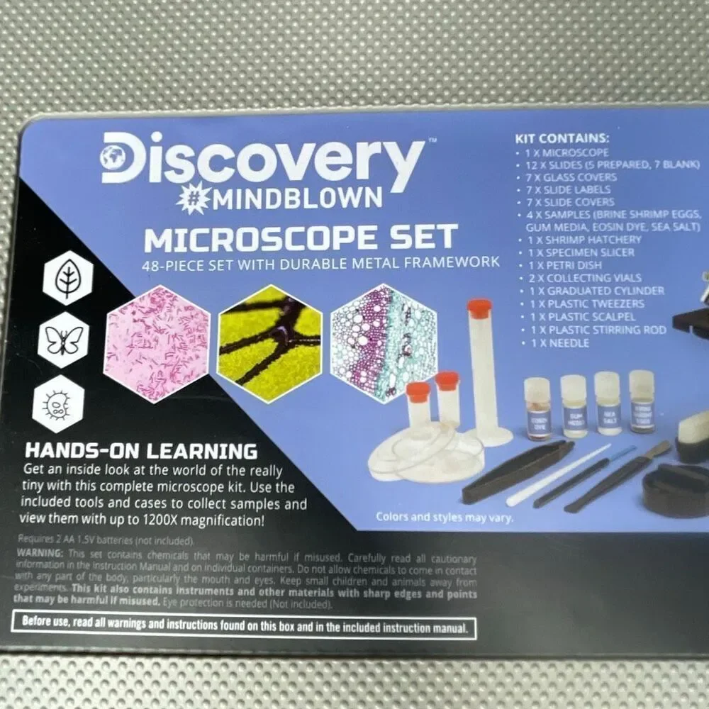 Discovery Mindblow  48 piece Microscope set with Durable metal frame work